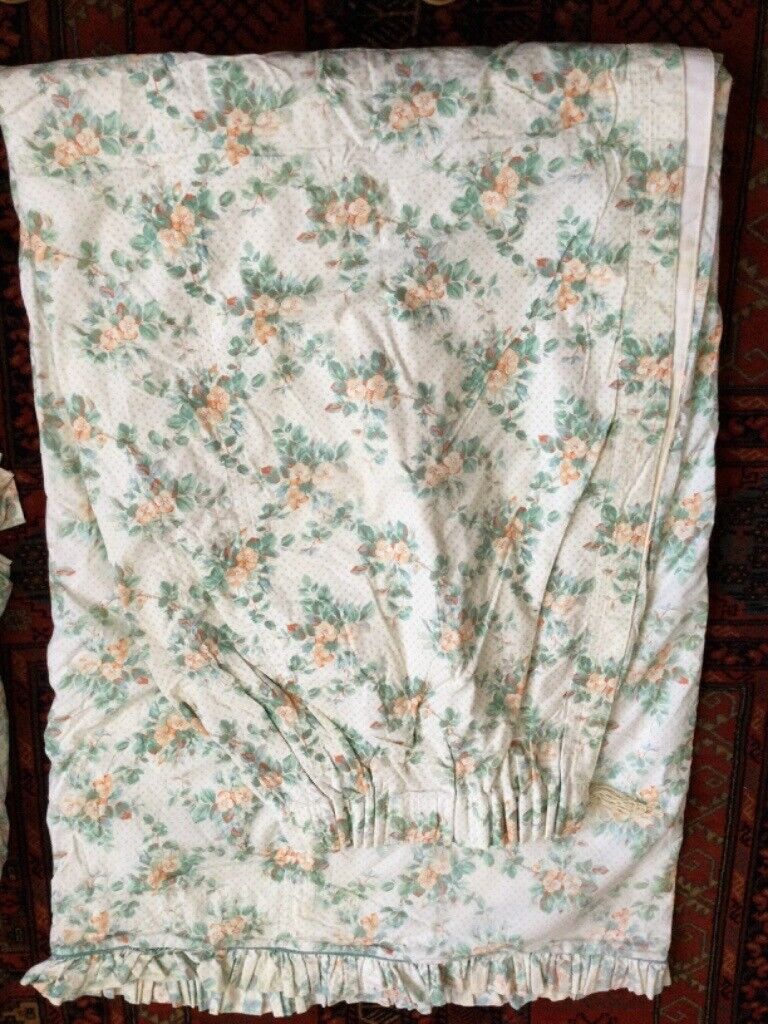 image for Vintage floral curtains long length