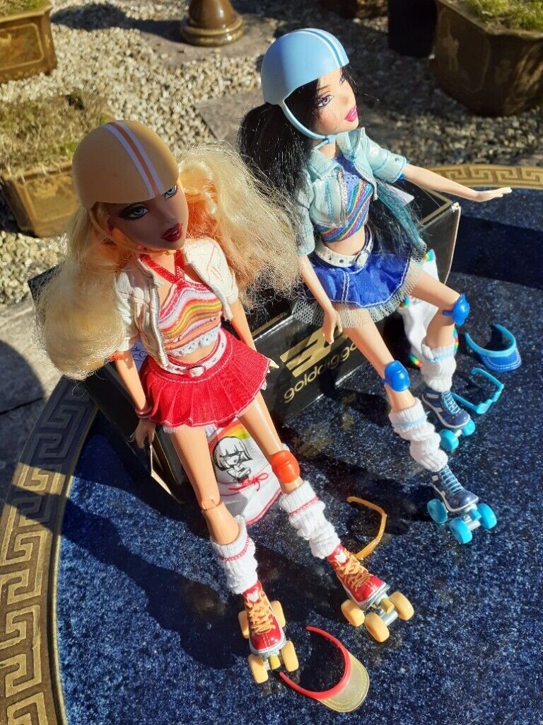 RARE 2006 Barbie My Scene Roller Girl Nolee and Kennedy Dolls 