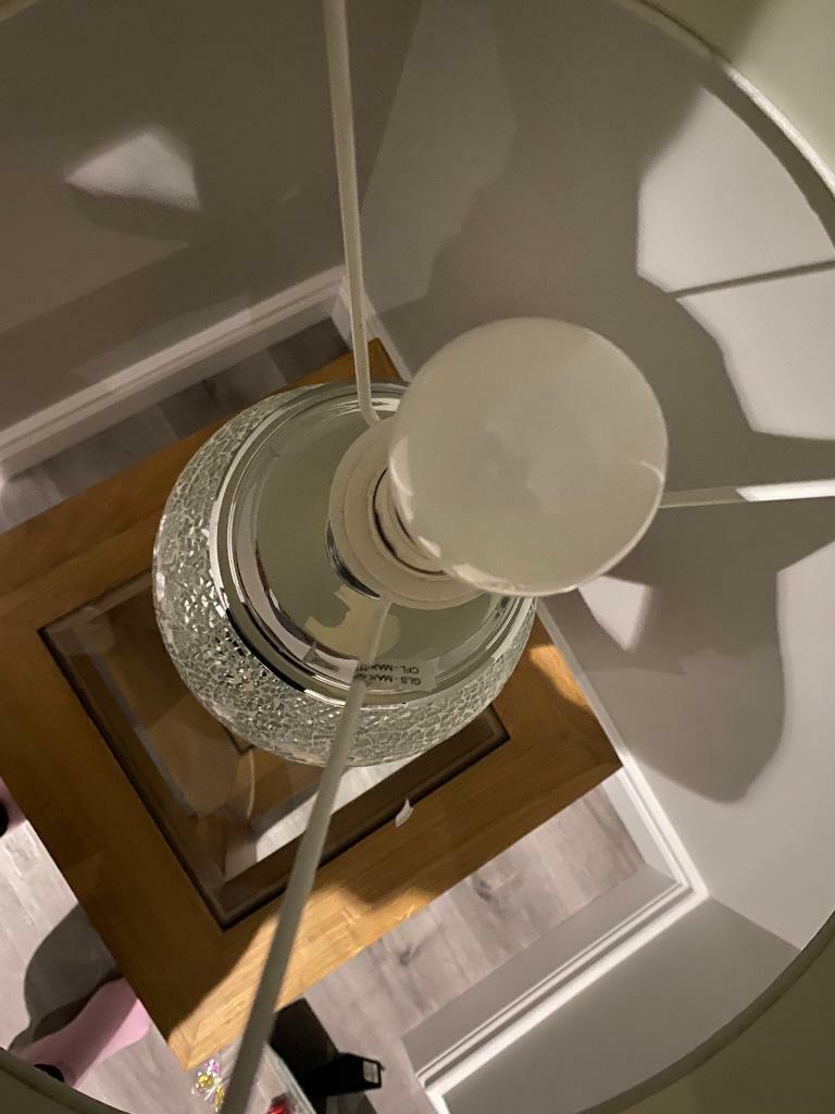 Extra Large silver/ivory Lamp