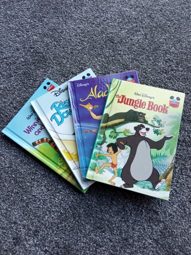 image for NEW Disney Books Aladdin, The Jungle Book, Winnie the Pooh & The Rescuers