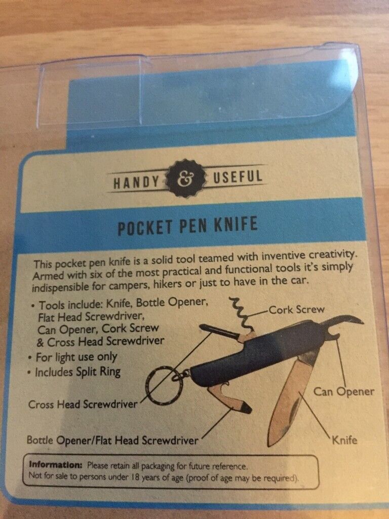 Pocket pen knnife, six in one. Handy & useful