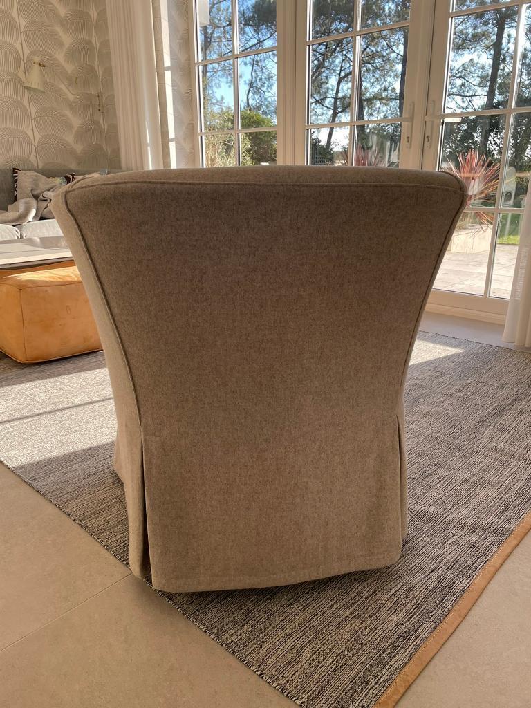 Soft Grey Felt Armchair 