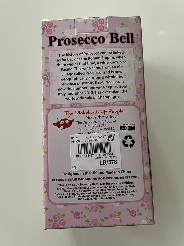 Prosecco Bell, never been used, still in box 