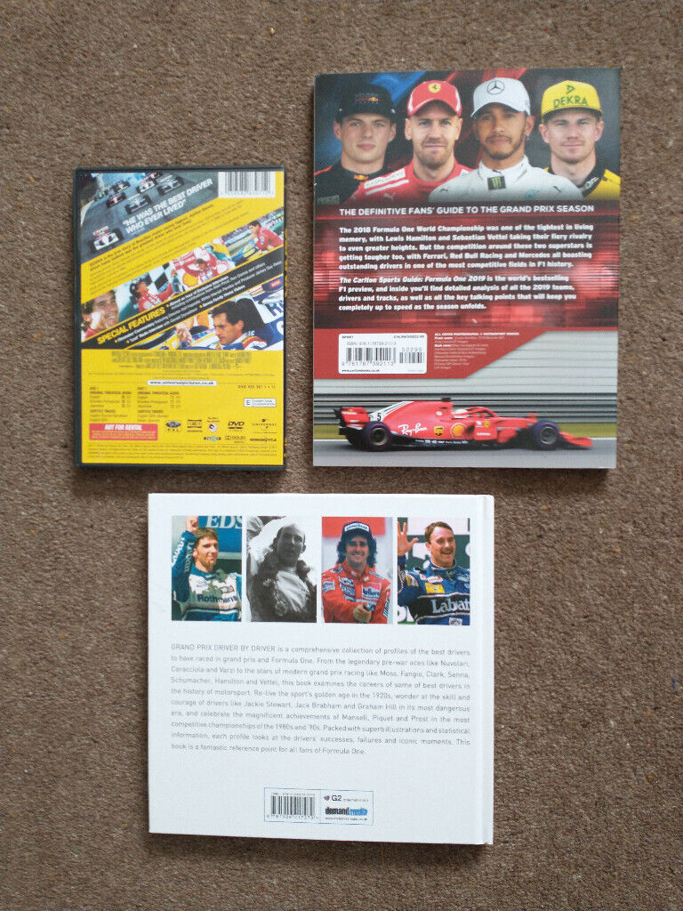 FORMULA ONE/GRAND PRIX - 2 BOOKS AND 1 DVD. AS NEW CONDITION.