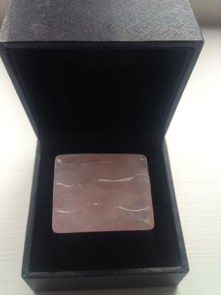 Rose Quartz and Silver ring size 7