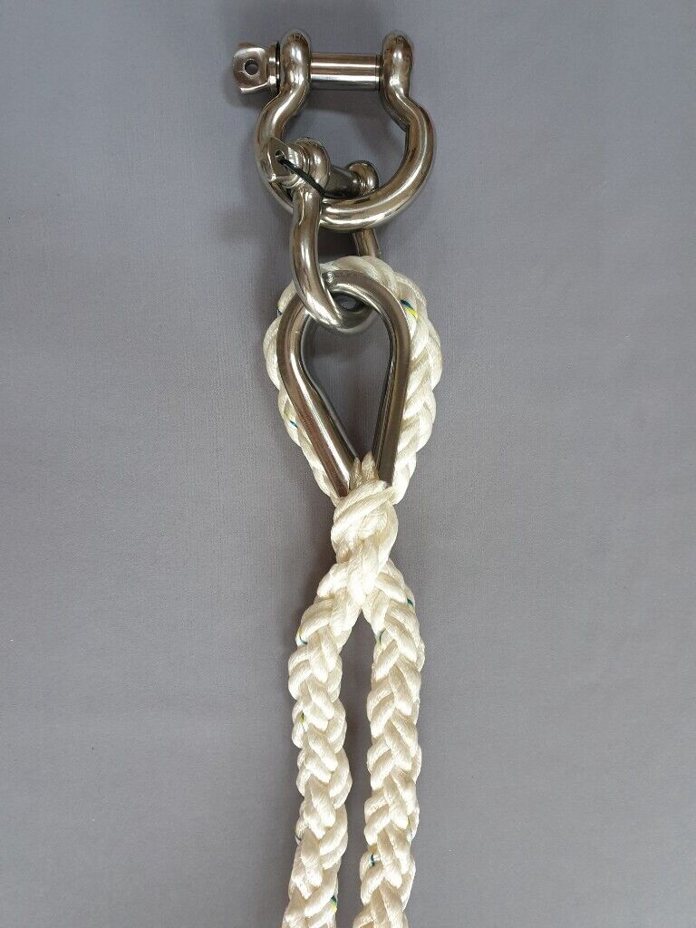 Mooring Bridle – V Shape 6 meter made with 24mm Octoplait Mooring/Anchoring Rope & 2 Bow Shackles