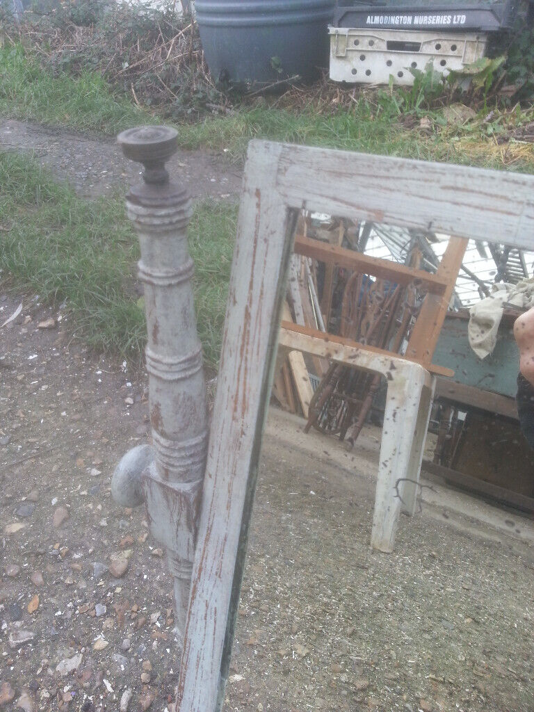 Upcycled. shabby chic, hardwood swing mirror.