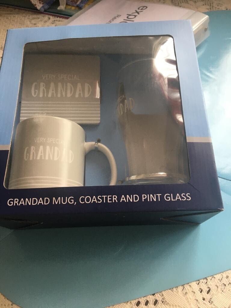 image for GRANDAD MUG, COASTER AND PINT GLASS SET