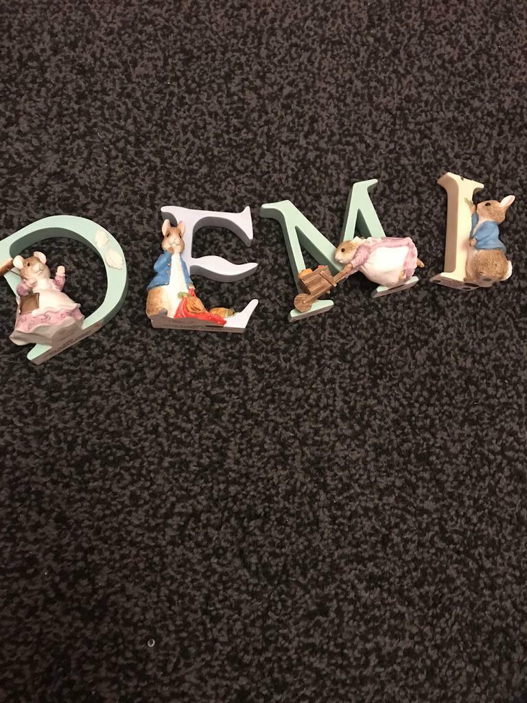 Personalised name frame and initial ornaments 