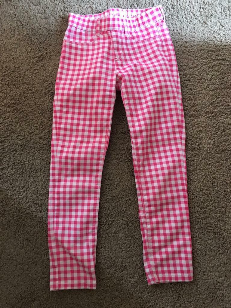 image for Gymboree pink checkered trousers age 7