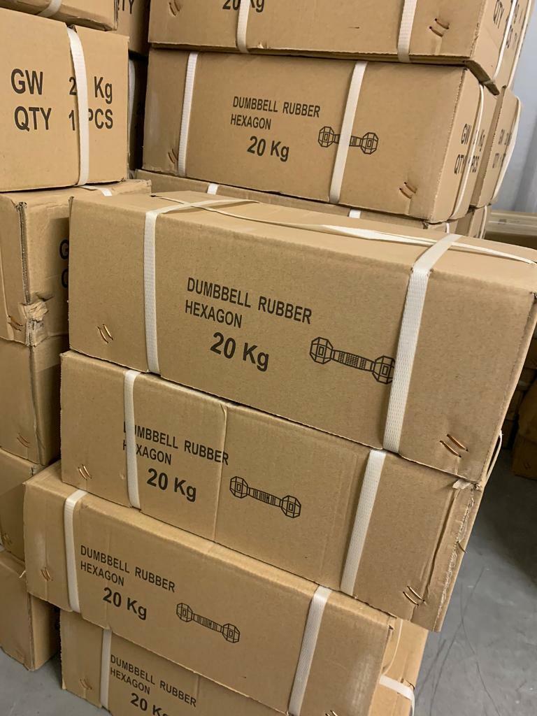 Rubber hex dumbbells 2.5kg-40kg