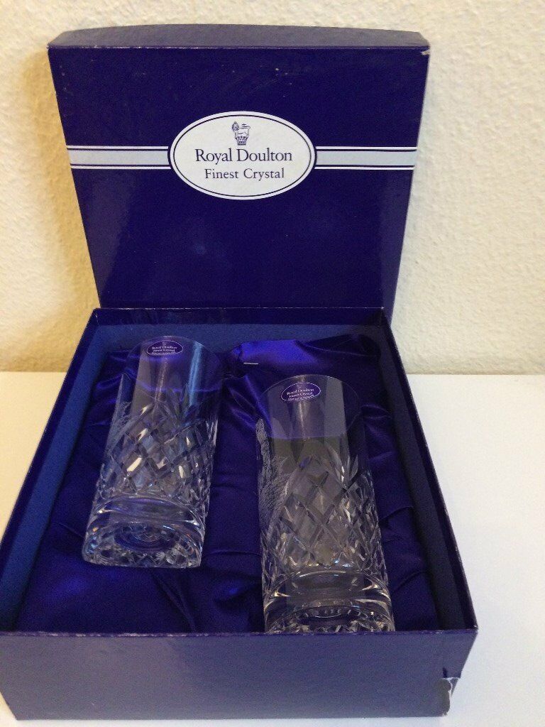 Royal Doulton crystal hi ball glasses