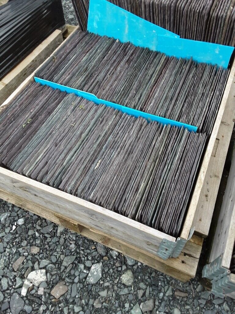 Reclaimed Bangor blue slats 