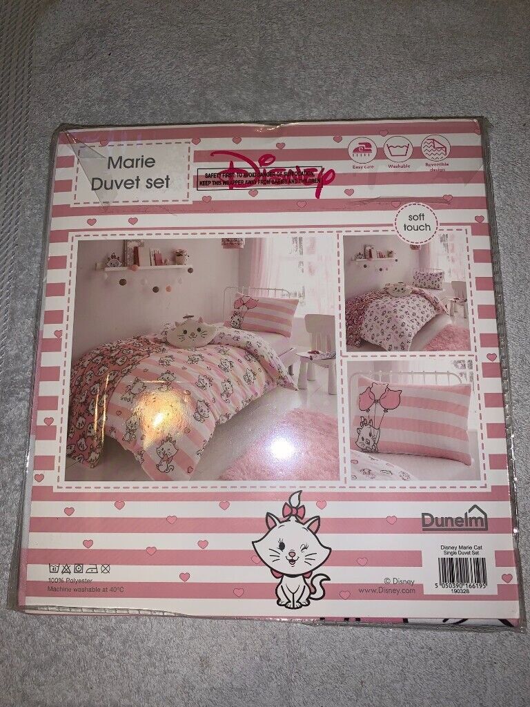 New Dunelm Disney Marie Aristocats Single Duvet Set IP1
