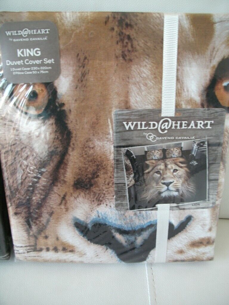 BNIP x2 Wild at Heart  3D Reversible Lion & Panther King Size Duvet Sets