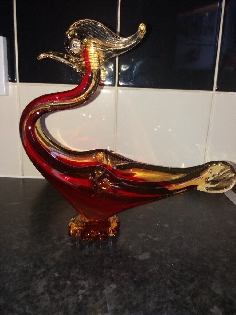 Vintage murano glass bird ornament