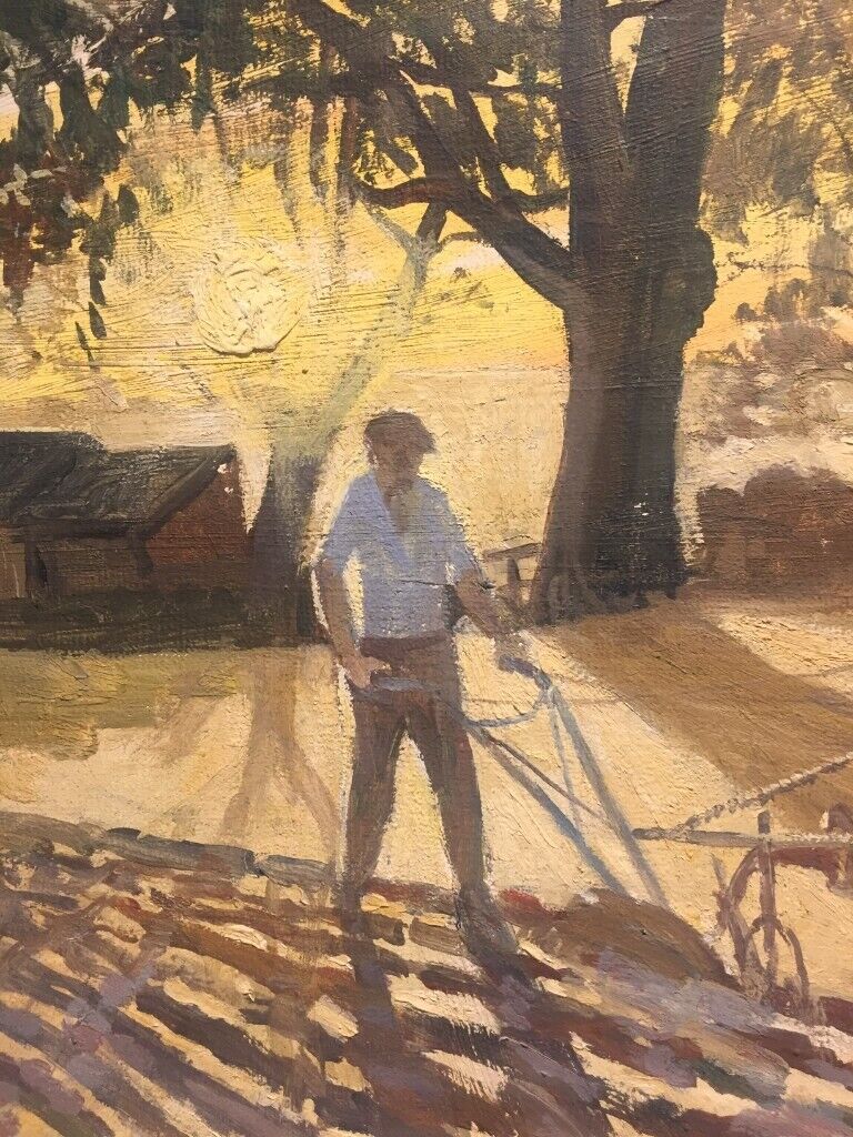 Clifford Charles Turner (1920-2018) , Original oil on board, Ploughing the Land