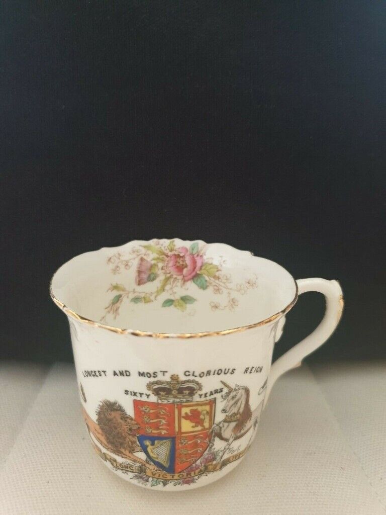 Foley 1897 Queen Victoria diamond reign china cup saucer and plate