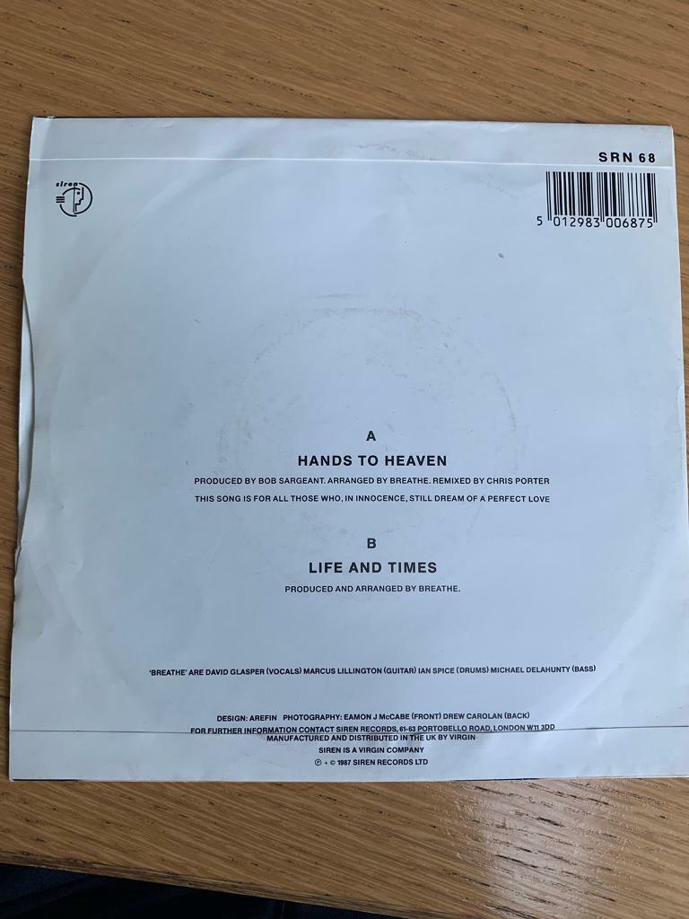 Breathe Hands to Heaven 7” Vinyl Record 