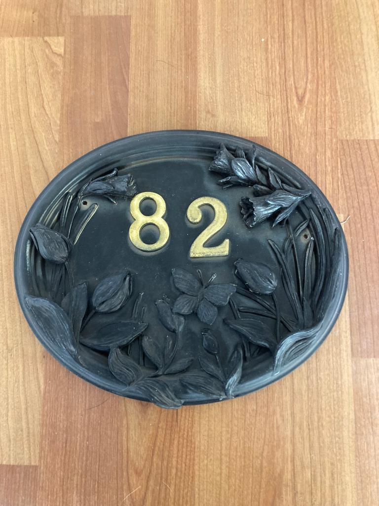 Number 82 House Number Wall Plaque