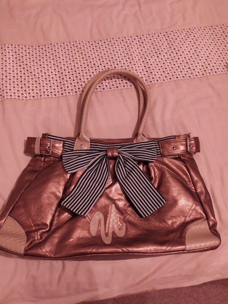 image for Large handbag in soft copper metallic synthetic fabric.  New. 
