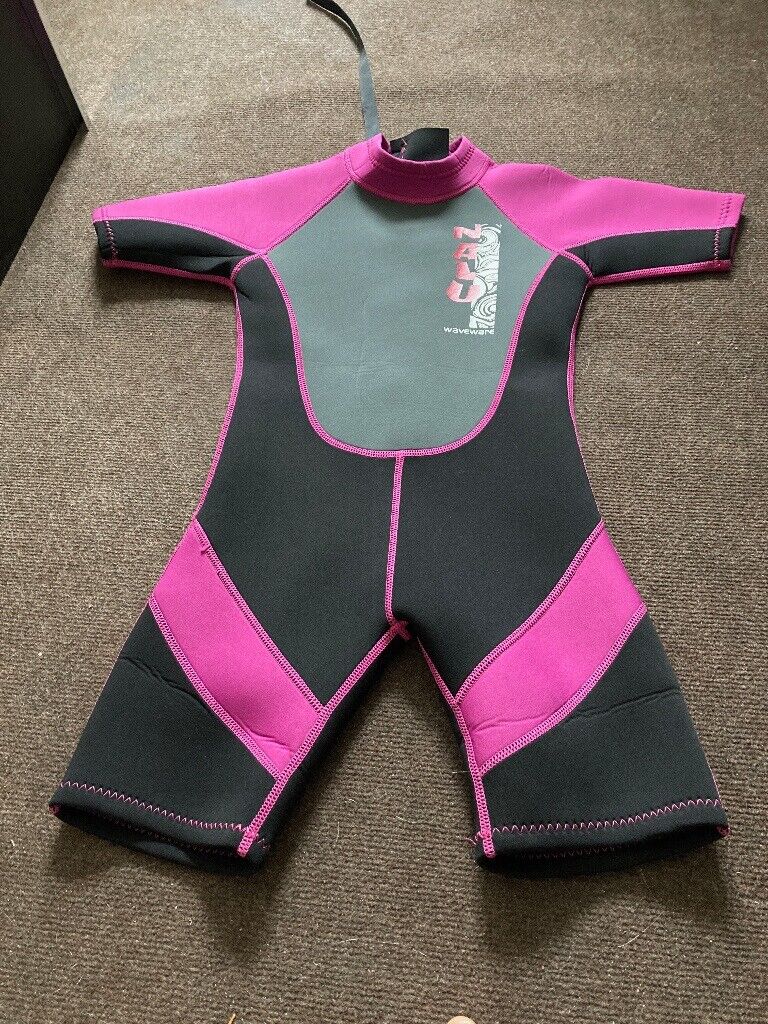 Girls Nalu Waveware Pink Black Grey and White Wetsuit