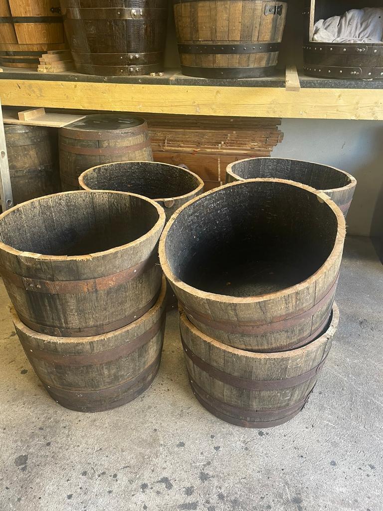 image for Whiskey barrel planters garden furniture 