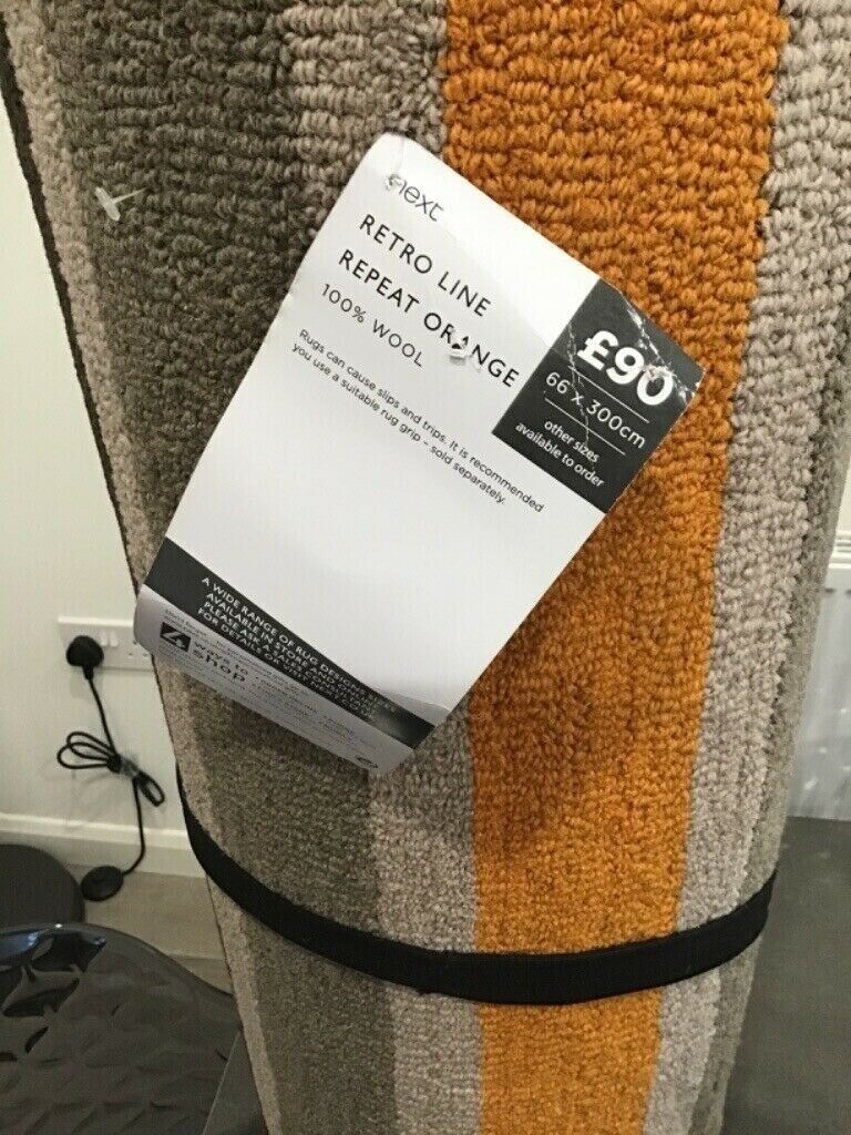 BRAND NEW - RETRO WOOL RUG / RUNNER FROM NEXT - 300cm x 66cm
