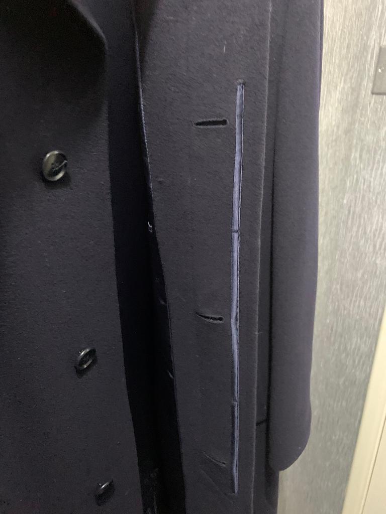 Men’s Navy Wool Overcoat/Crombie. 