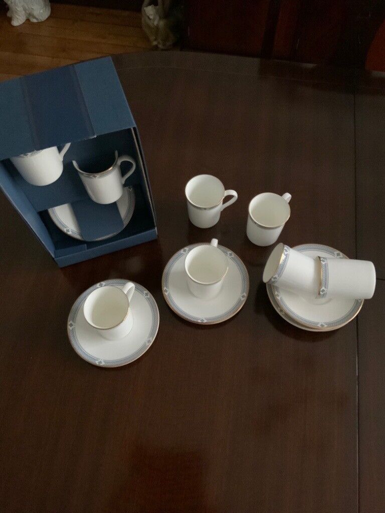 New boxed M&S fine bone China Felsham pattern espresso set
