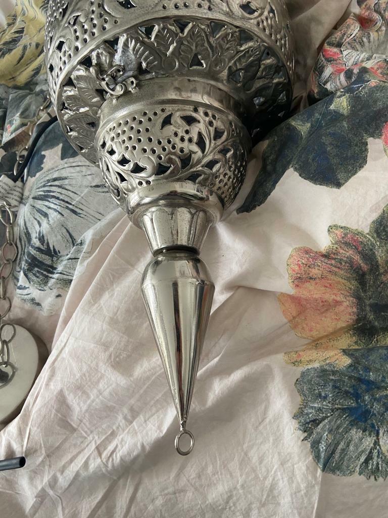 Indian silver handmade ceiling light Moroccan 
