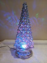 Christmas Tree Glass With Colourful Projection Lights BOXED/Never Used!