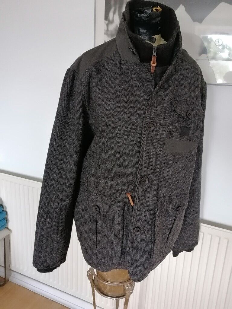  USA Luxury Brand THIRD & ARMY Unique Reconstructed Contrast Textile  Jacket. Mens. Size : L