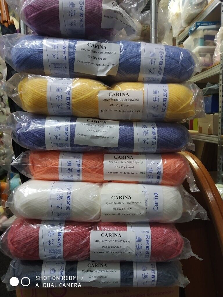 image for FILO BLU CARINA DOUBLE KNITTING WOOL YARN 5X50G BALLS 10 COLOUR CHOICES NEW