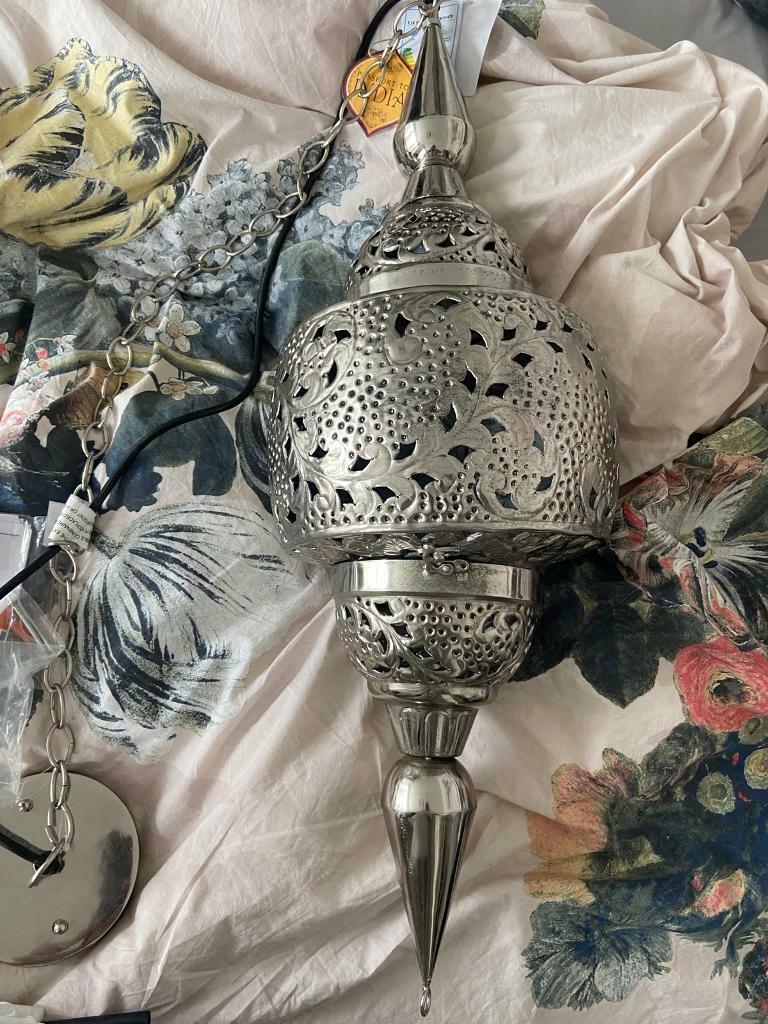 Indian silver handmade ceiling light Moroccan 