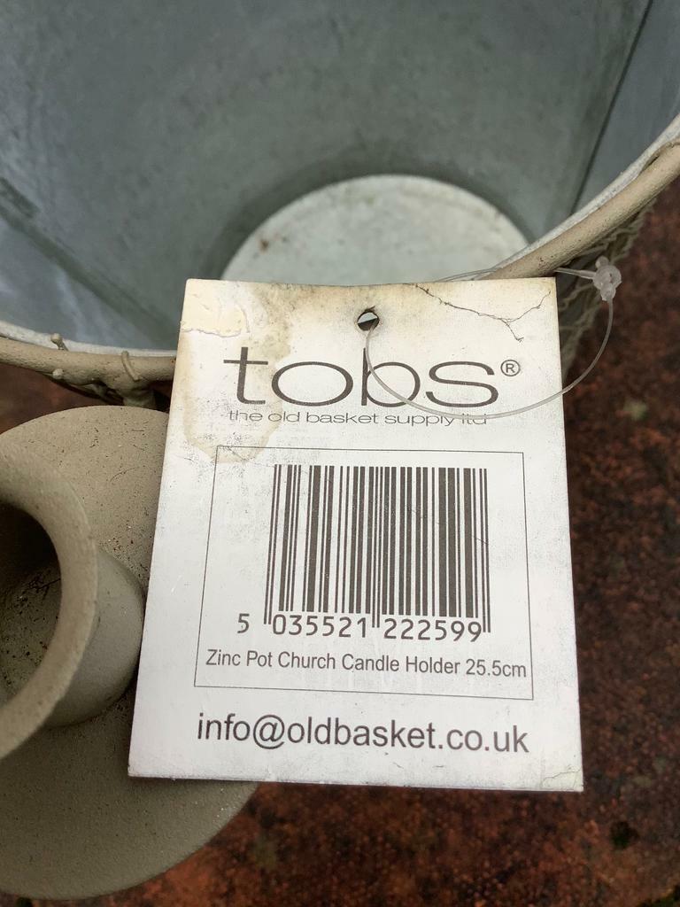 Tobs Zinc Pot Candle Holder 