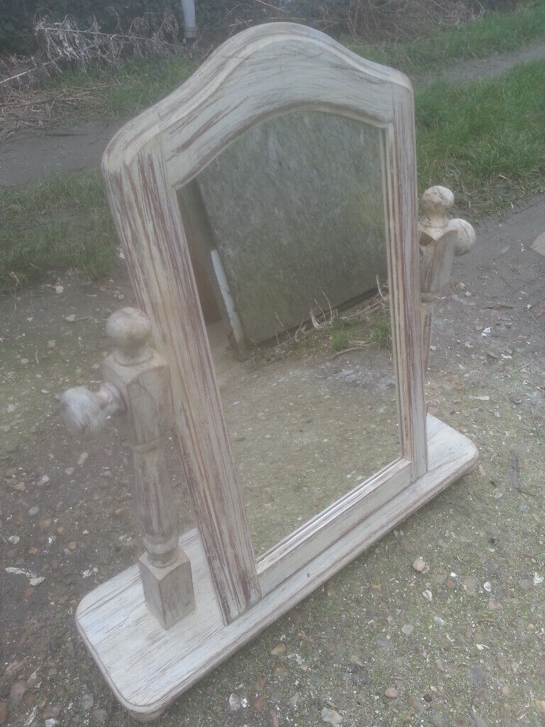 image for Upcycled, shabby chic, pine swing mirror.