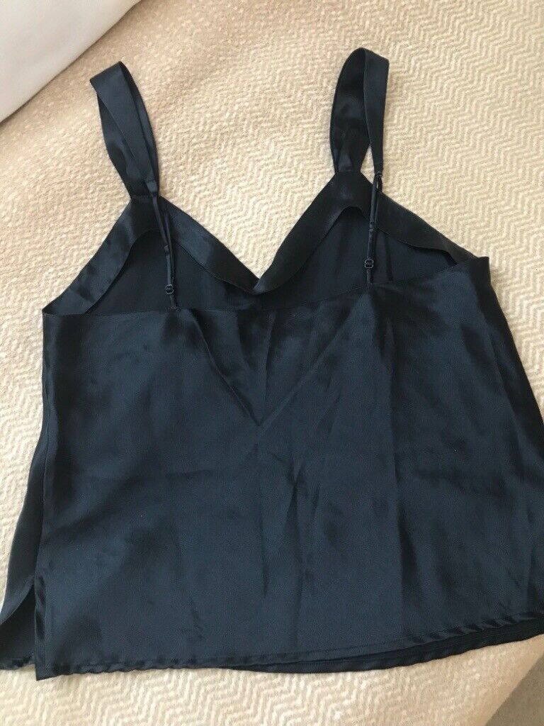 2x Black polyester satin camisoles.size 16