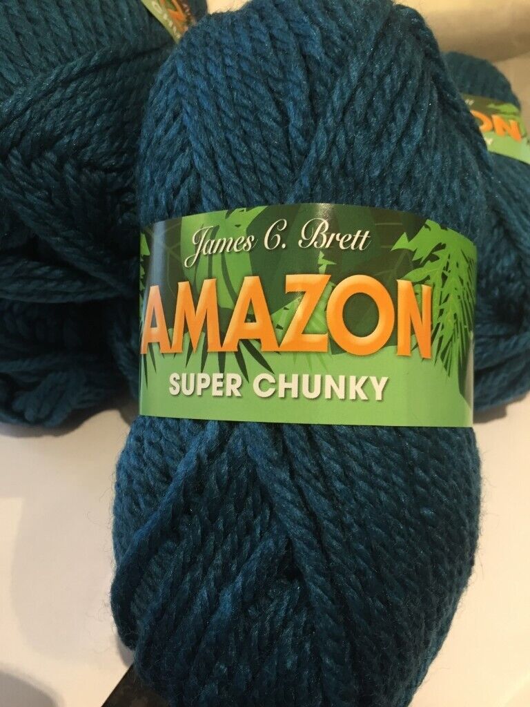 5 X 100 GRAM  BALLS OF JAMES C BRETT AMAZON SUPER CHUNKY KNITTING WOOL