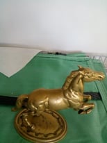 image for BRASS HORSE ON STAND  £20  SOLID HEAVY