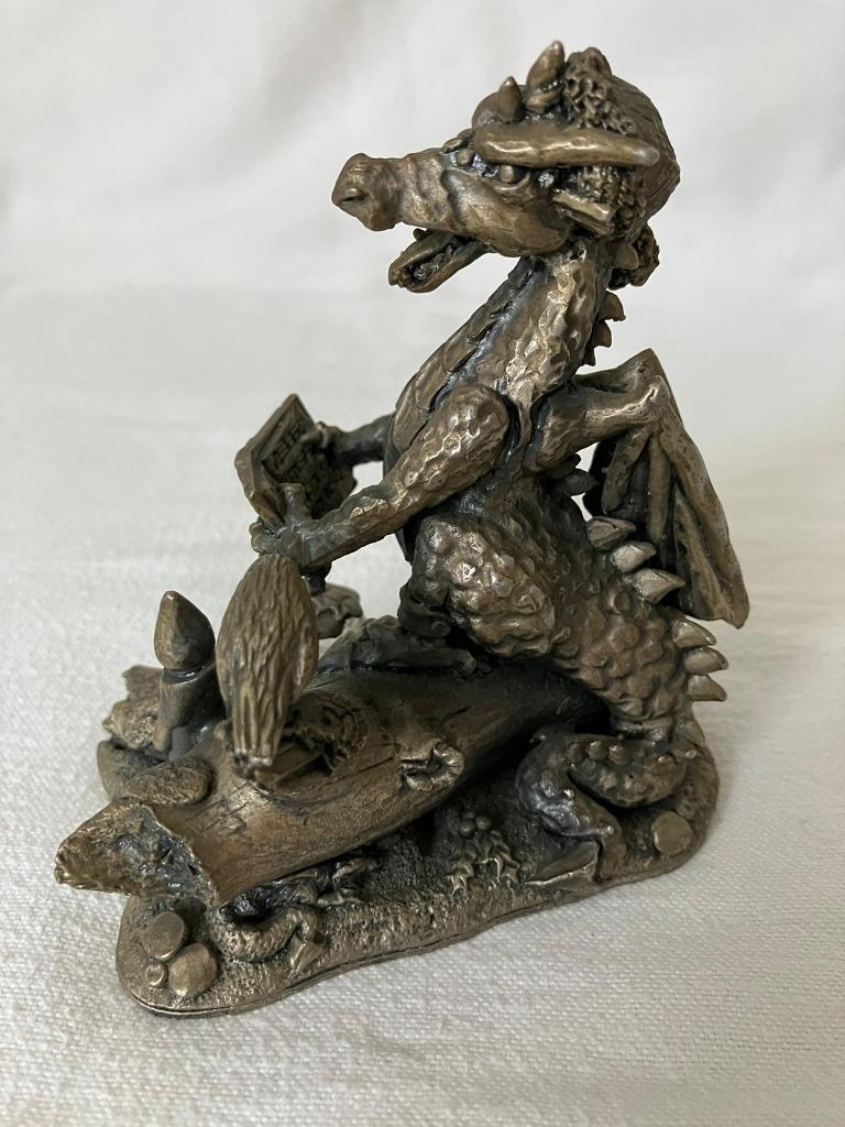 Myth and Magic Tudor Mint Pewter Dragon Collectable Sculpture THE MUSICAL CHRISTMAS 