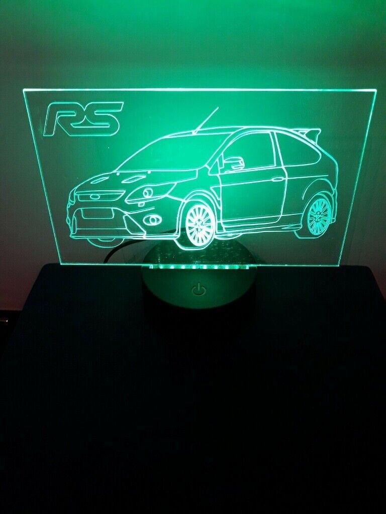 Personalised Ford Focus RS LED Illuminated Etching Display Light Colour Changing