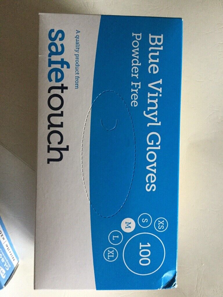 Nitrile Examination Gloves (Latex Free). 12boxesX100 Pcs - Blue/White