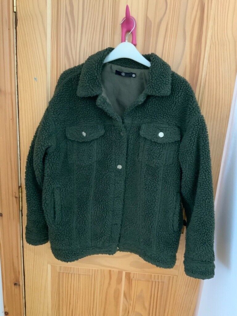 Misguided warm woolly teddy bear jacket size 8-14