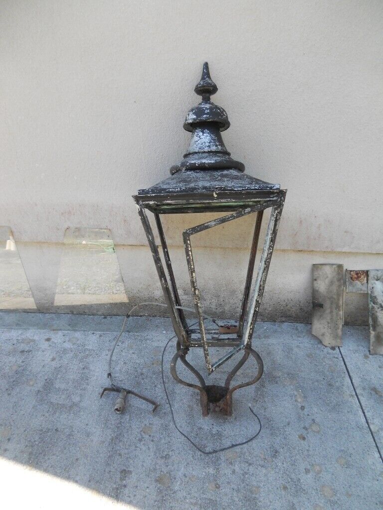 image for  Copper And Brass Victorian LAMP TOP from tall cast lamp post  