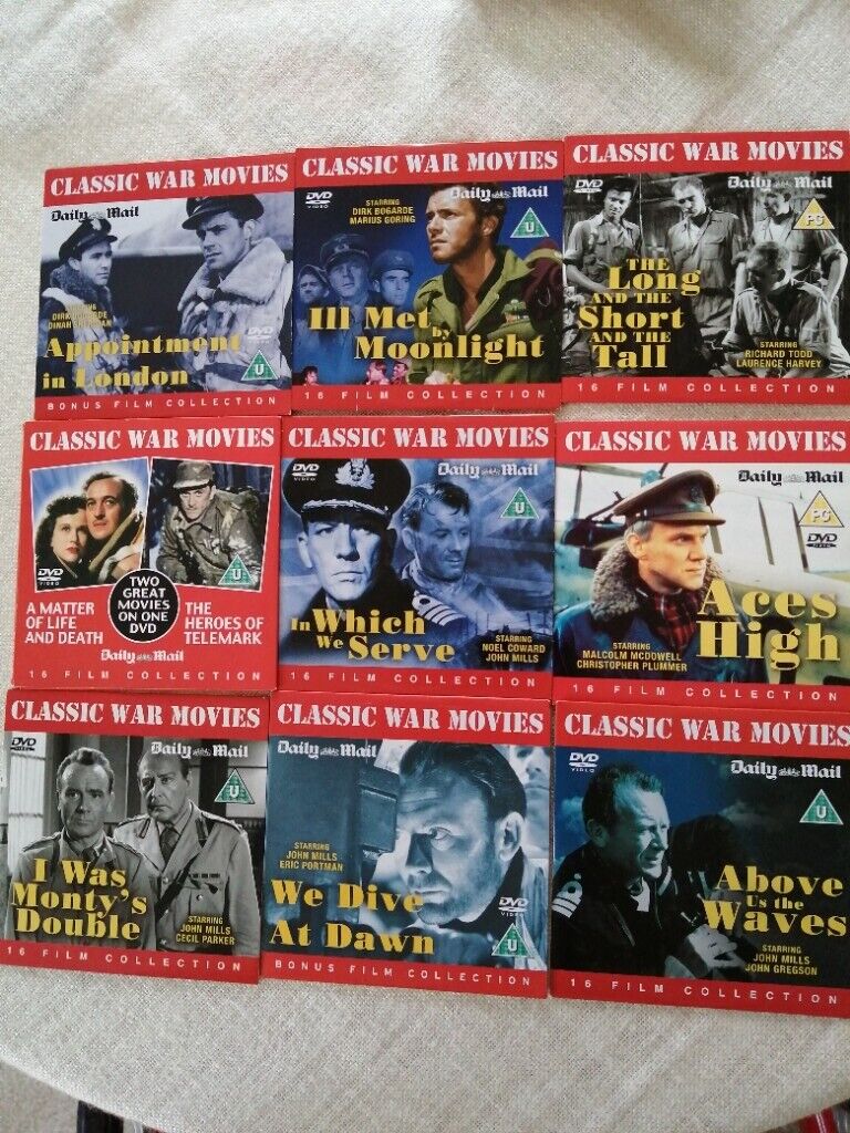 21 DVDs classic war movies 