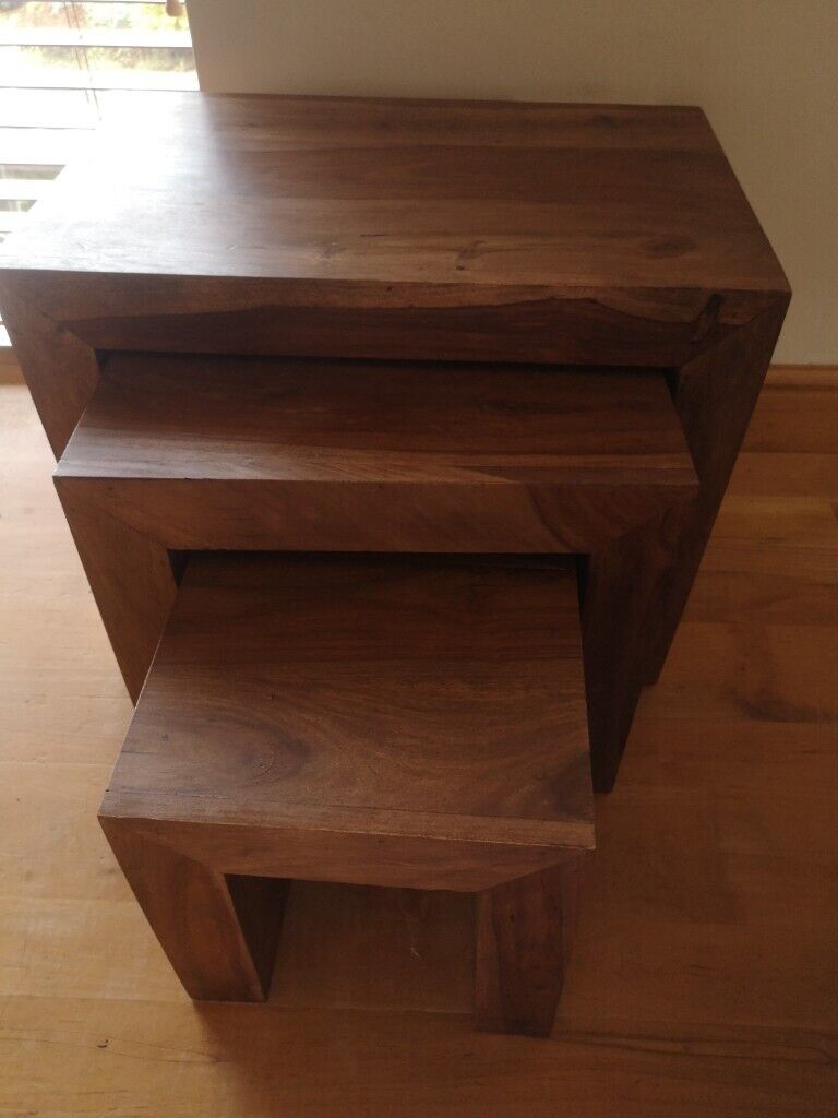 image for Coffee table nest of 3 tables side table Next mango wood