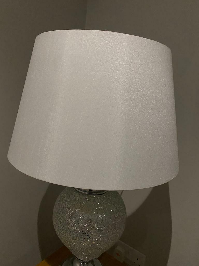 Extra Large silver/ivory Lamp