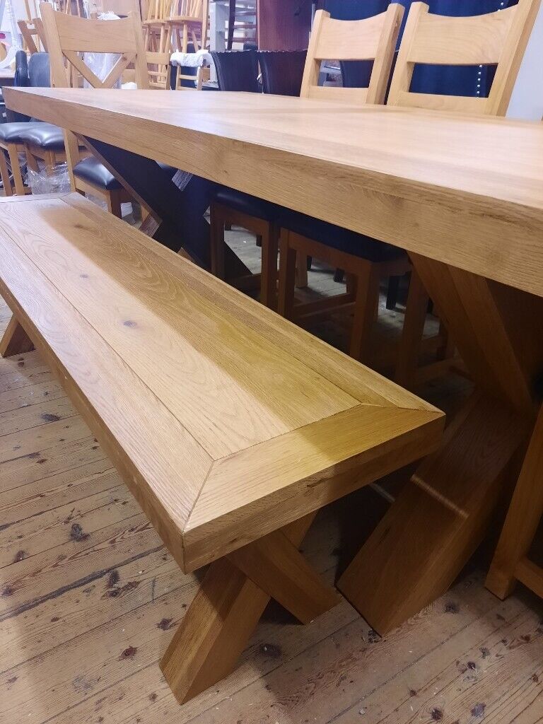 Oak x range dining table & Chairs 