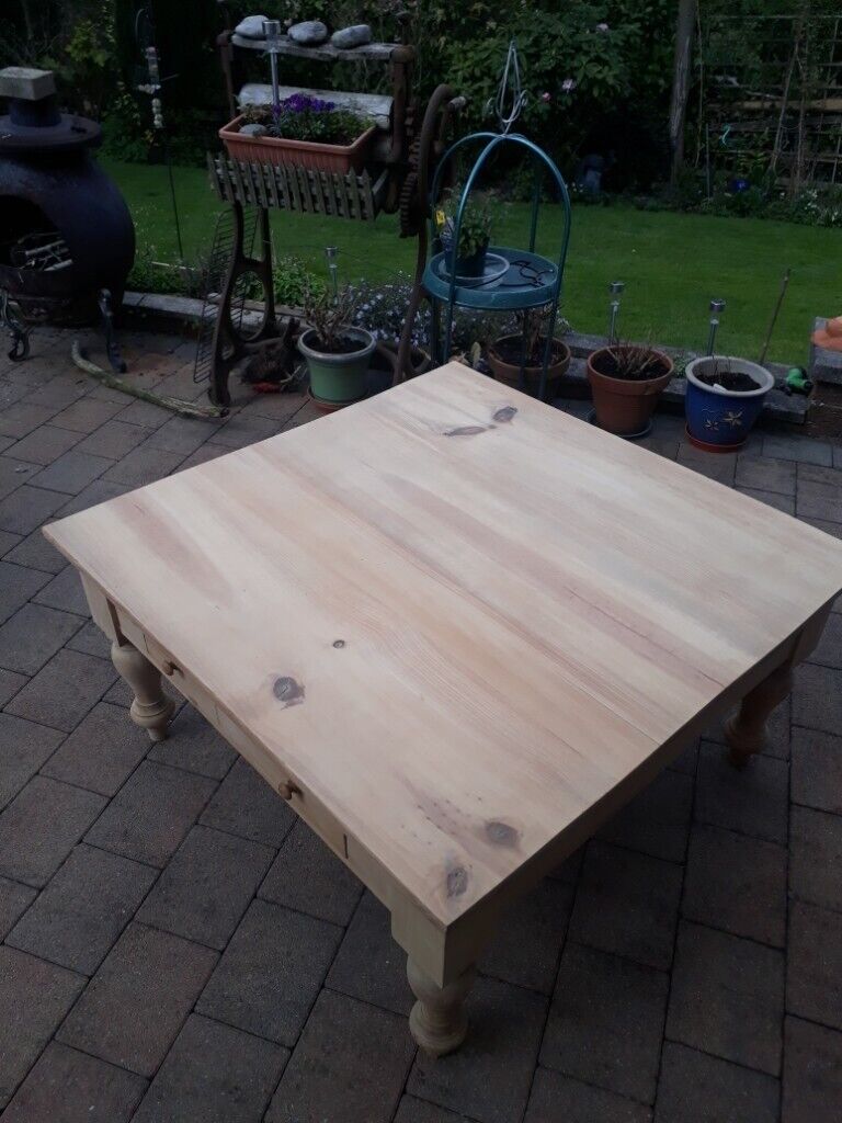 LARGE SOLID  ASH WOOD COFFEE TABLE. BESPOKE MADE 